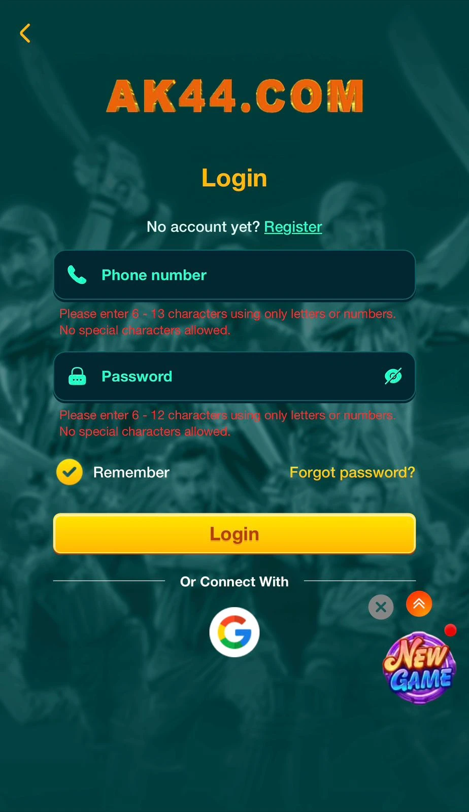 AK44 Login